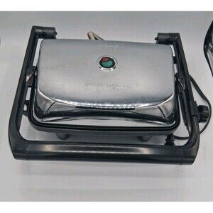 Hamilton Beach 25460z Panini Press Gourmet Sandwich Toaster Silver and Black